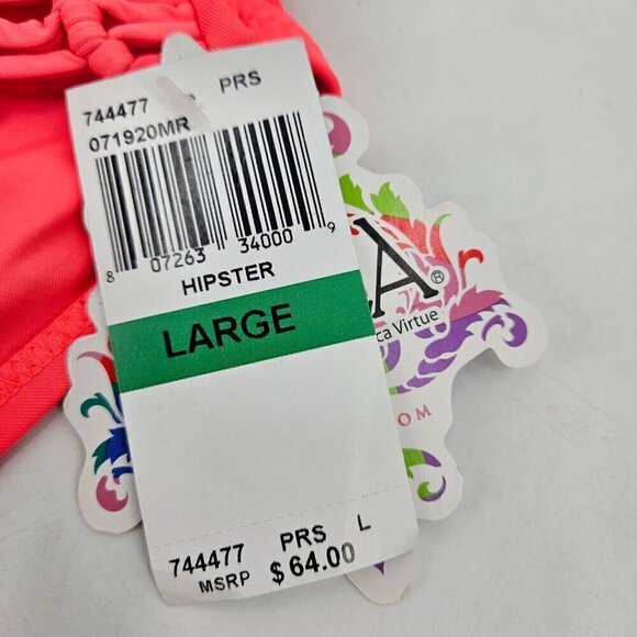 New Becca by Rebecca Virtue Electric Current Bikini Bottoms Womens L Orange - Picture 3 of 6